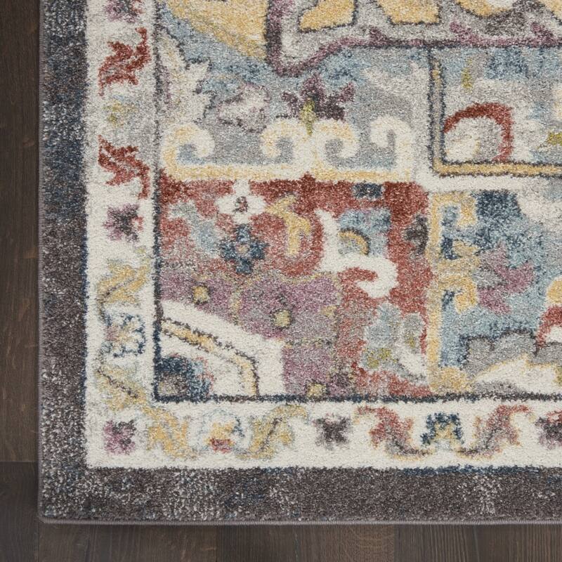 Hotef Power Loomed Distressed Floral Stain Resistant Area Rug By HomeRoots - 87' X '63' X '0.5