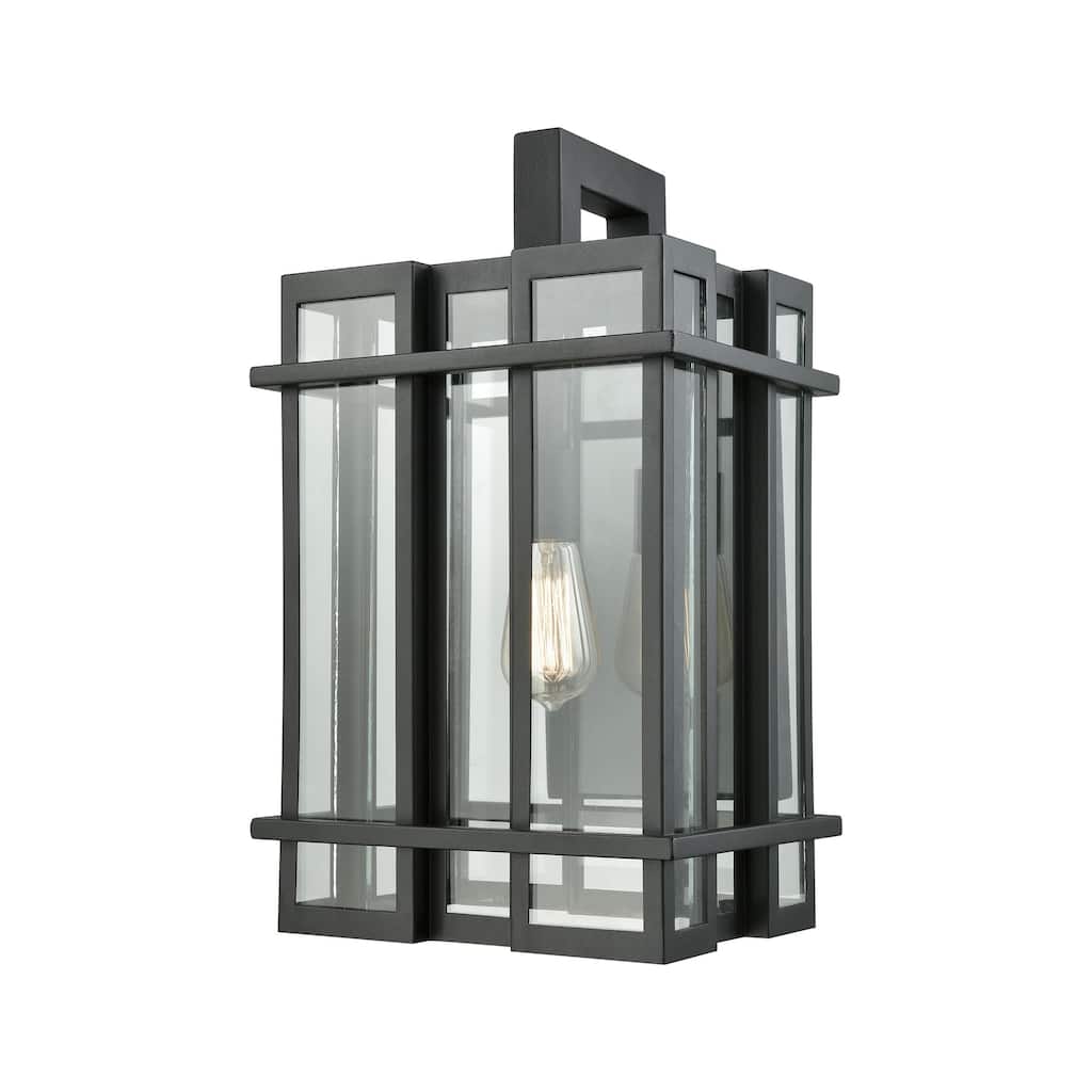 Glass Tower 18'' High 1-Light Outdoor Sconce - Matte Black - 18 inch Tall