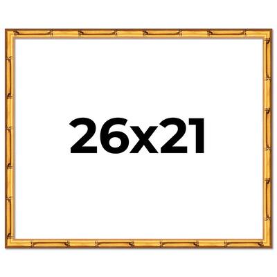 26x21 Frame Gold Bamboo Picture Frame Modern Photo Frame Includes UV Acrylic Shatter Guard Front Acid Free Foam Backing Board