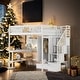 preview thumbnail 15 of 48, Full size Loft Bed with Bookshelf, Drawers, Desk and Wardrobe, Espresso White
