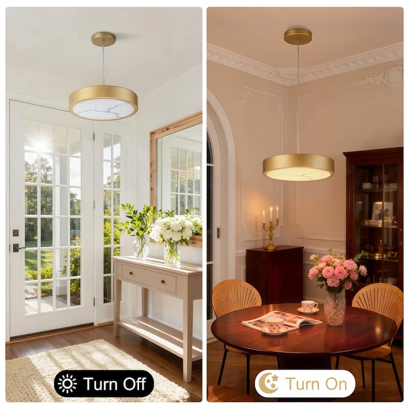 Starsky Alabaster Stone-look Resin Modern Gold LED Chandelier