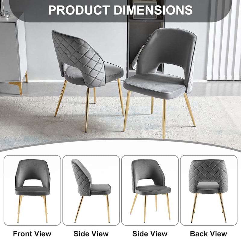 Velvet Dining Chairs with Metal Legs,Set of 4