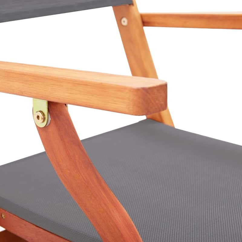 vidaXL Patio Folding Chairs Camping Chair Solid Wood Eucalyptus and Textilene