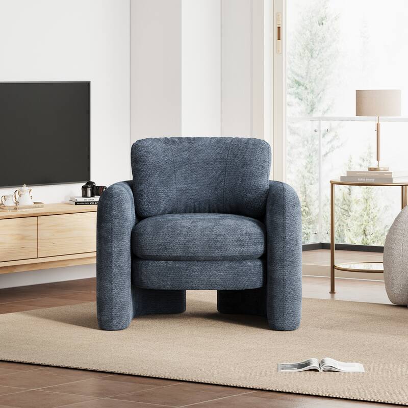 Accent Chairs, Living Room Chairs Upholstered Barrel Armchair for Living Room