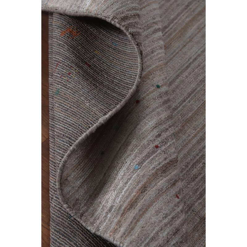 Hand Knotted Oriental 100% Wool Carpet Tribal Tribal Greys & Charcoal Gabbeh Area Rug - 9' 10'' X 8' 0''