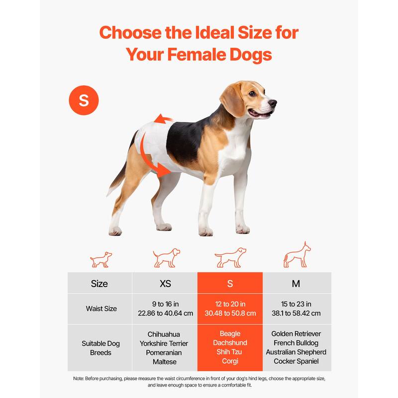 UIMOSO Disposable Dog Diapers, Super Absorbent Female Dog Diapers, 360° Leak-Proof Female Doggy Pet Diaper