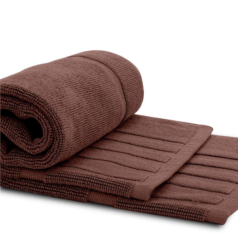 White Classic Luxury Cotton Bath Mat 22x34 Set of 2