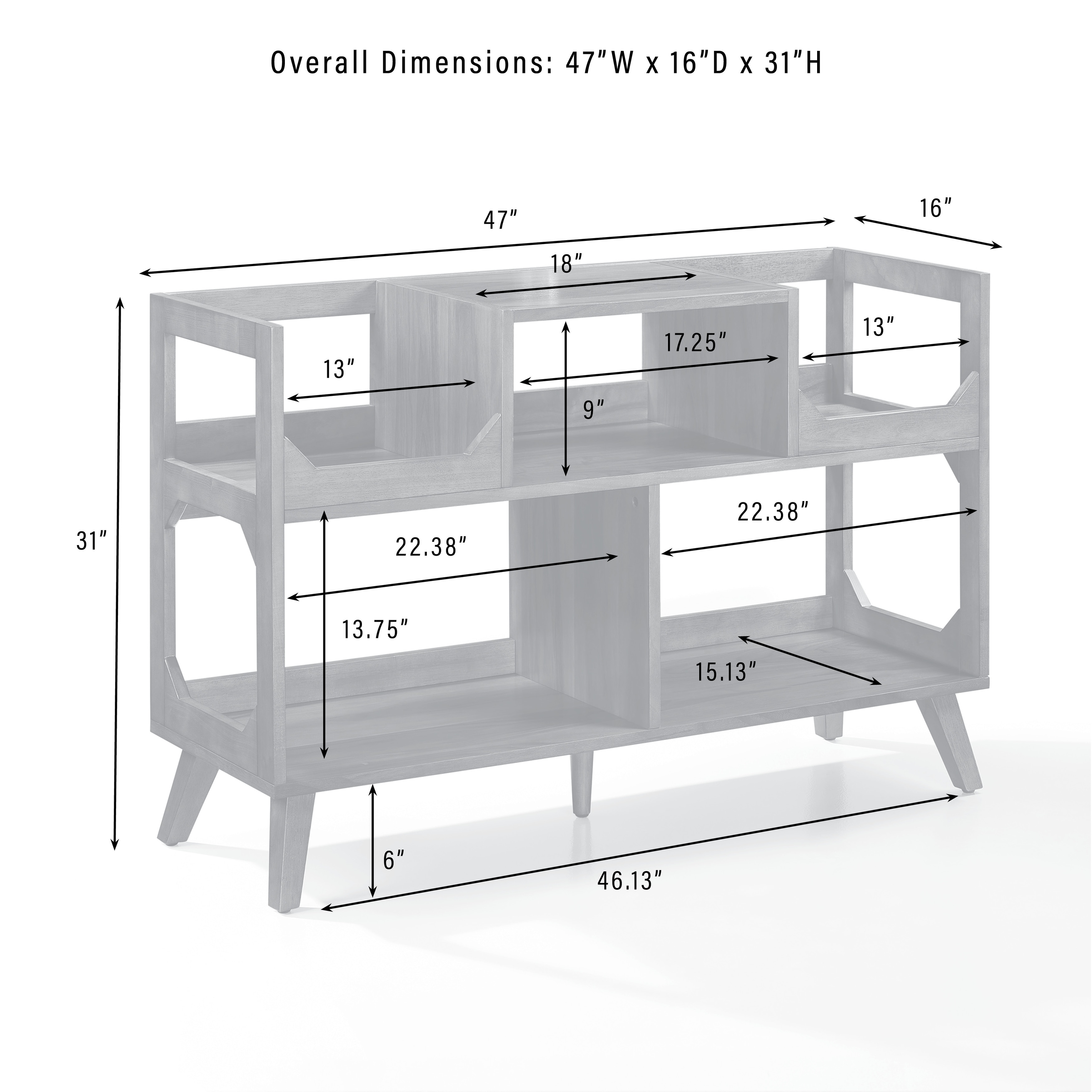 Crosley Asheville Large Record Storage Console