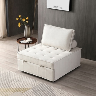 Beige Fabric Recliner Sleeper Sofa Lazy Chair Pulling Out Sofa Bed ...