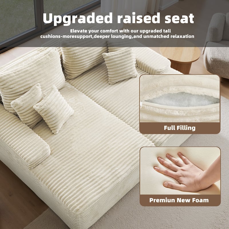 Cathy 82" W No Assembly Required Chaise Sofa Lounge Sectional Couch