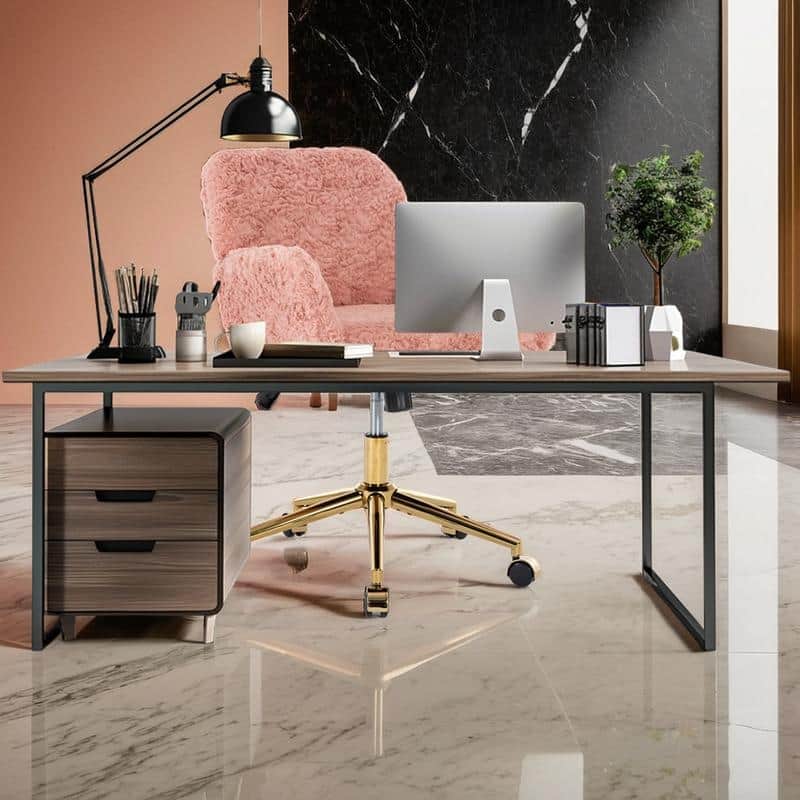 Metal Swivel Home Upholstered Office Chair