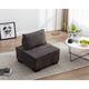 Accent Sofa Living Room Ottoman & Lazy Chair Polyester Fabric Upholstered Sofa with Solid Wood Legs - Grey