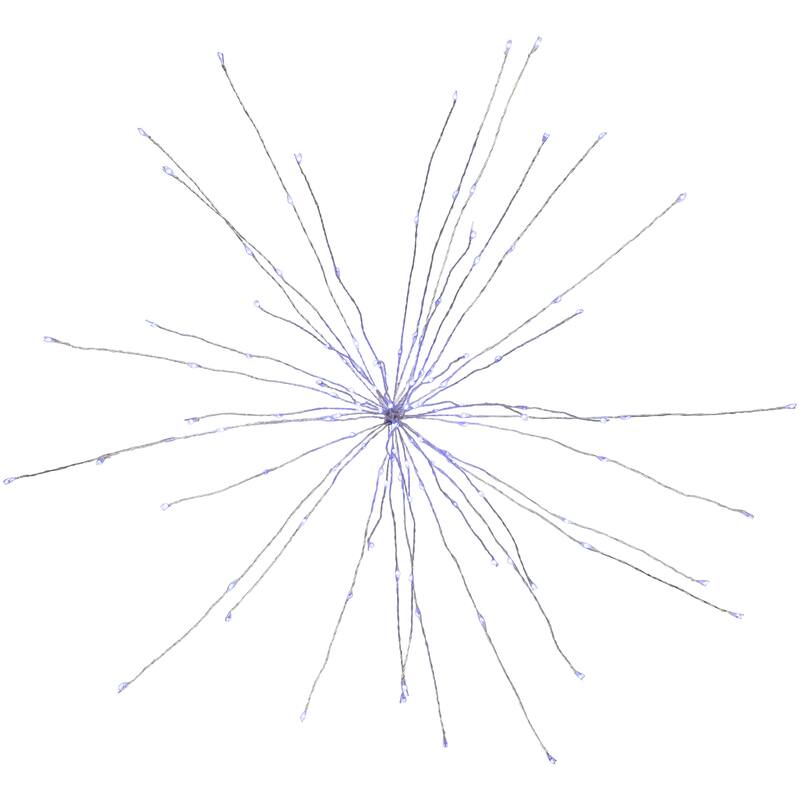 20" LED Firework Silver Branch Christmas Decoration Blue Lights