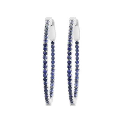 EFFY 14K Gold Sapphire Hoop Earrings