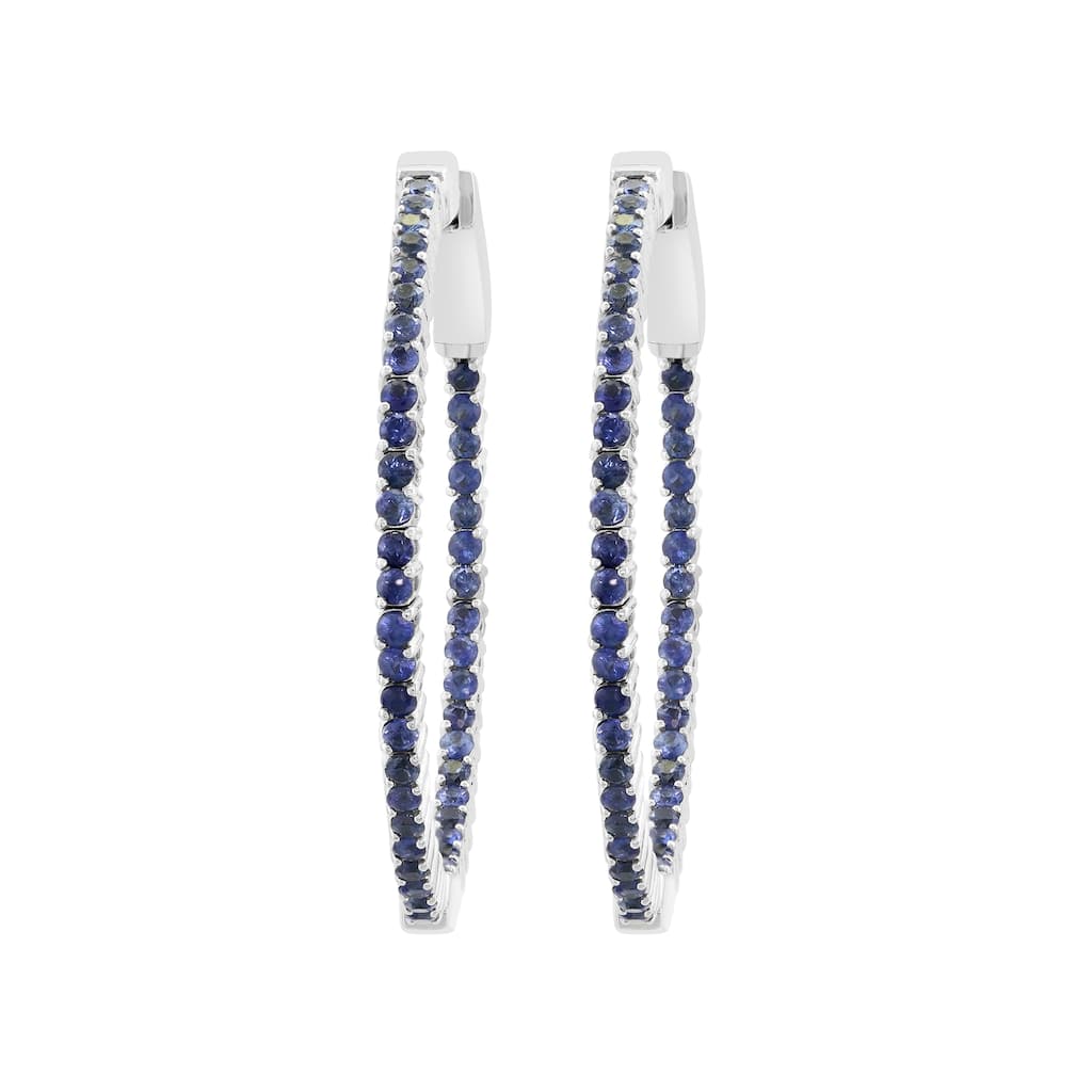 EFFY 14K Gold Sapphire Hoop Earrings