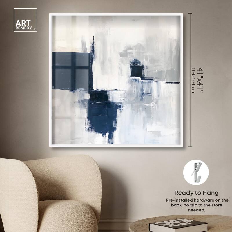 Porcelain Blue on White I Shadowbox by Art Remedy