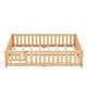 preview thumbnail 34 of 106, Twin/Full/Queen Size Floor Bed with Safety Guardrails for Kids, Wood Montessori Bedframe w/ Door, Children's Noiseless Beds