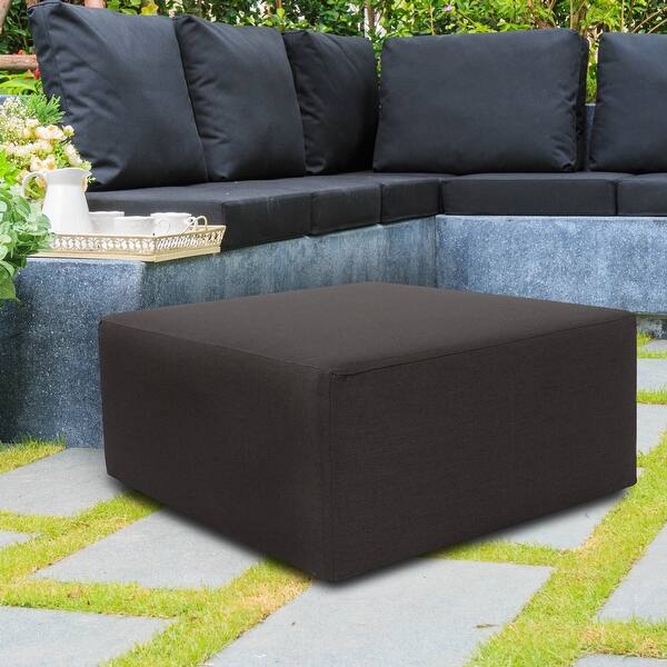 slide 2 of 8, Allan Andrews Universal Square Ottoman with Cover, Seascape Collection Charcoal