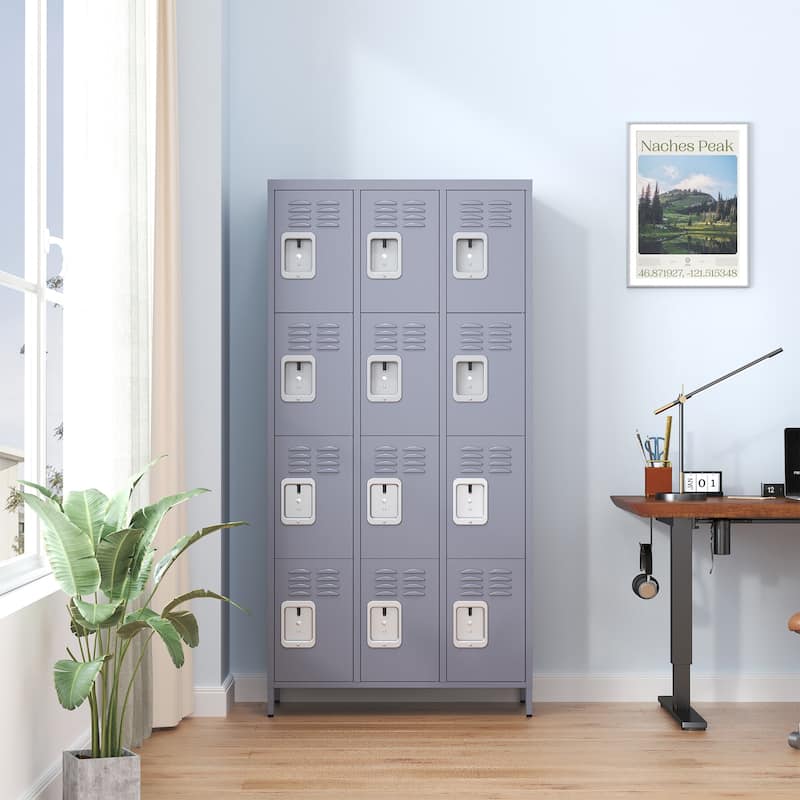 12 Door 72"H Metal Lockers With Lock