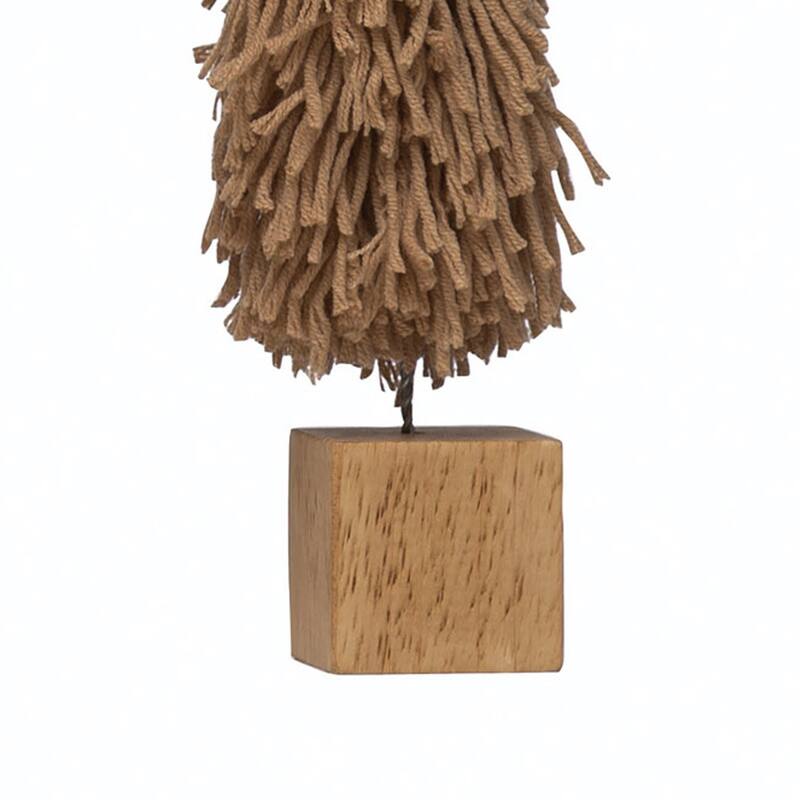 Fabric Yarn Tree with Wood Block Base
