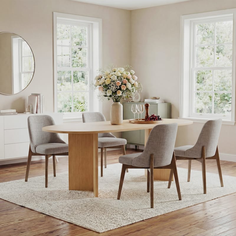 Upholstered Side Chair Dining Chairs Kitchen Chairs with Wood Legs Set of 2