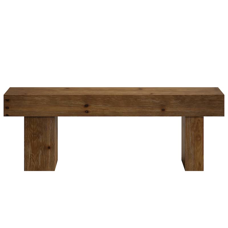 63" Solid Wood Entryway Bench, Extra Long Bed End Dining Bench for Kitchen Living Room Bedroom