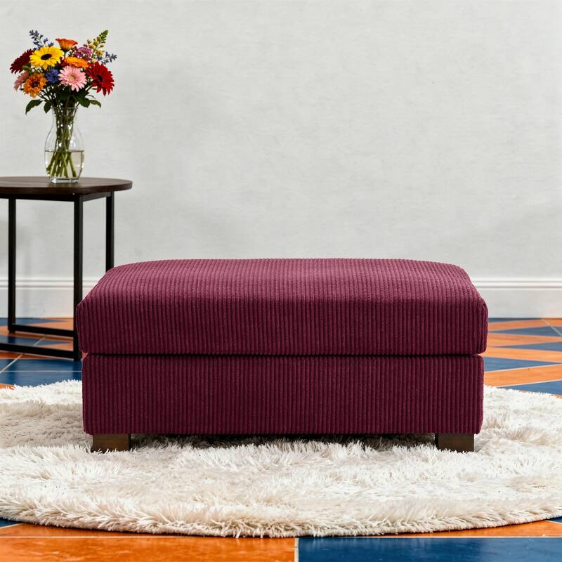 Modern Oversized striped Corduroy Ottoman