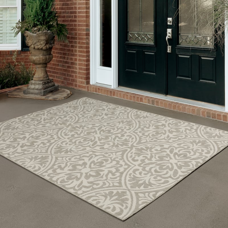 Vista Home Palmetto Floral Medallion Indoor/ Outdoor Area Rug