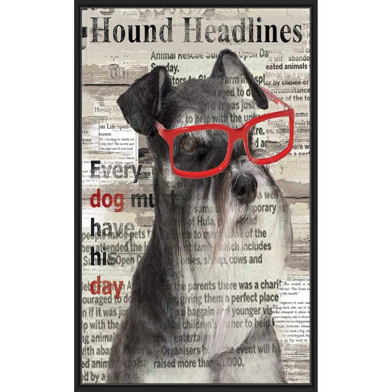 "Hound Headline" by Carol Robinson Print on Floating Canvas