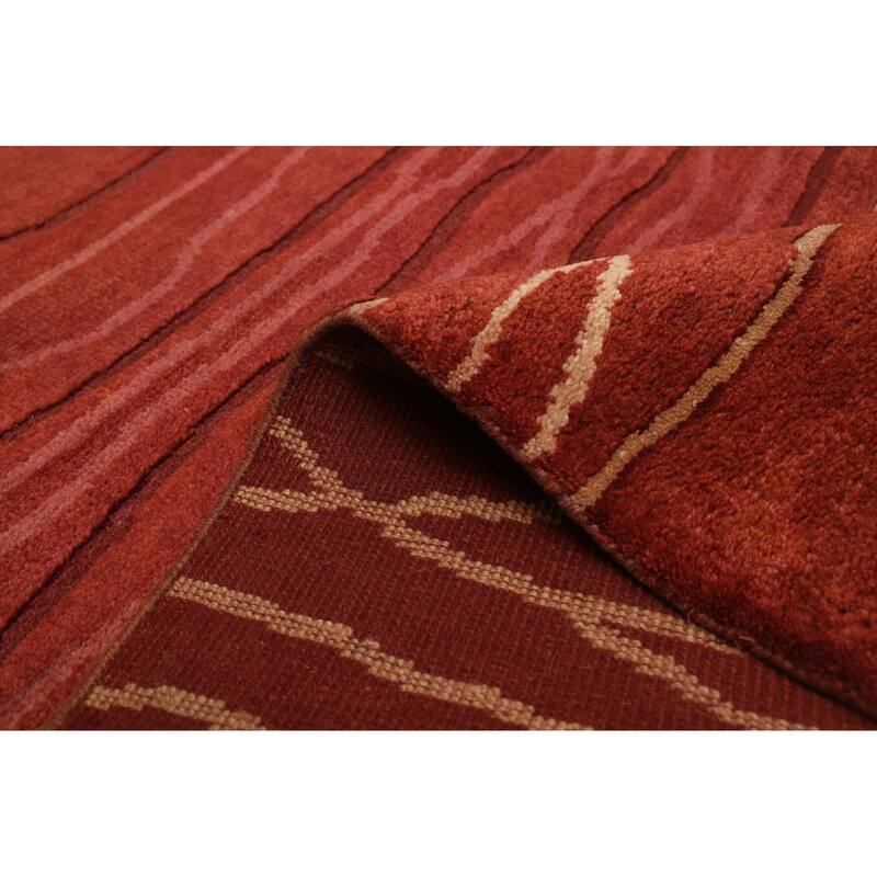 ECARPETGALLERY Hand-knotted Peshawar Ziegler Dark Copper Wool Rug - 4'0 x 5'11