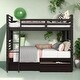 preview thumbnail 42 of 58, Twin over Twin Wood Bunk Bed with Built-in Ladder and 2 Drawers