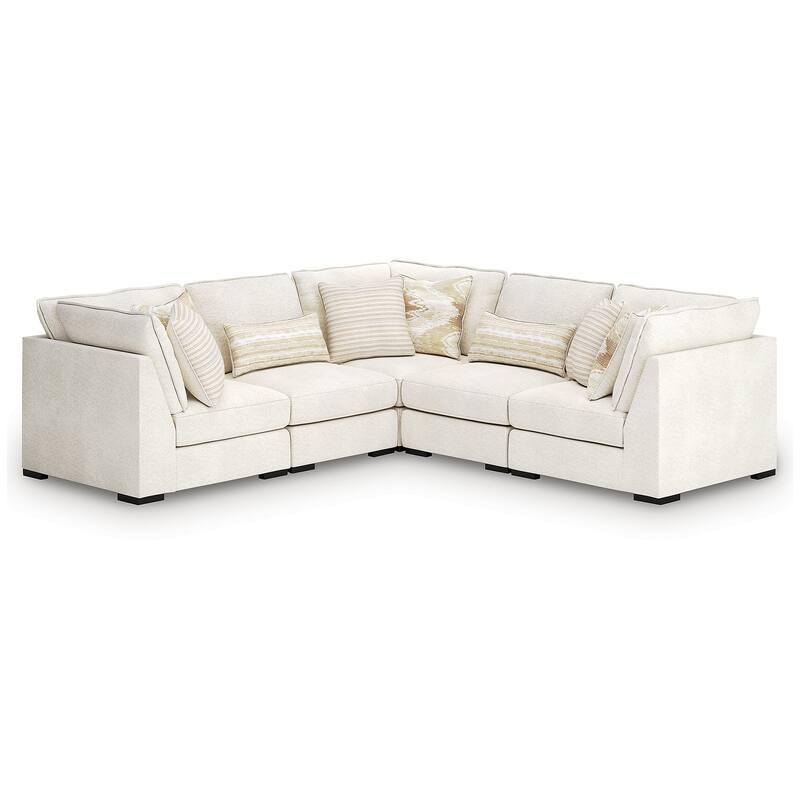 Signature Design by Ashley Donelson Creek White 5-Piece Sectional - 120" W x 120" D x 40" H