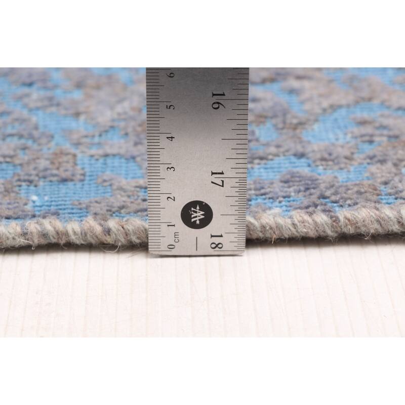 ECARPETGALLERY Hand-knotted Color Transition Blue Wool Rug - 5'3 x 5'2