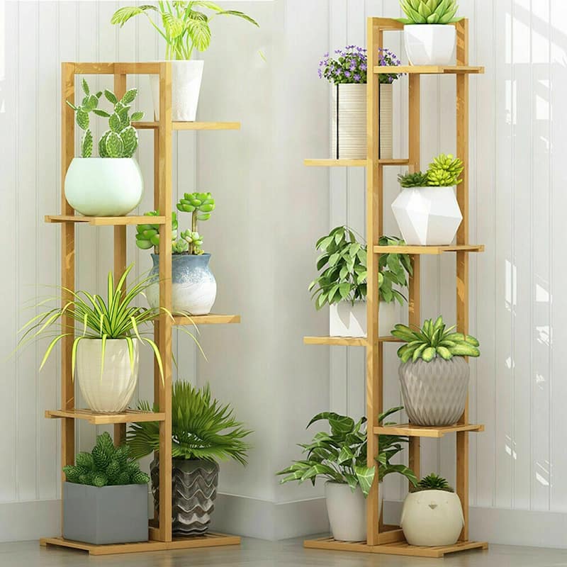 Bamboo 5 Tier Plant Stand Rack Multiple Flower Pot Holder Display - S