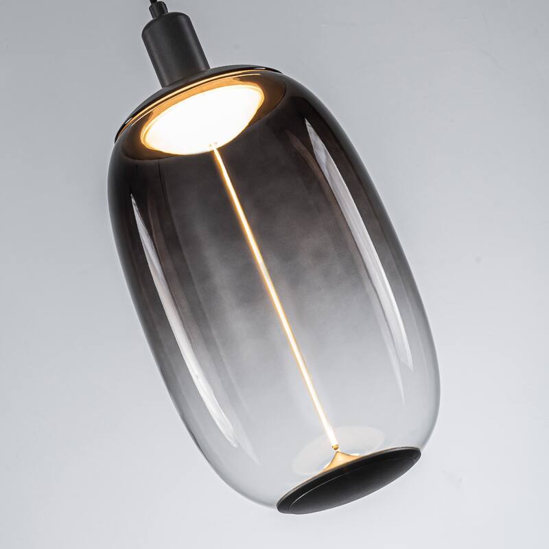 Smoke Gradient Clear Plastic LED Globe Pendant Light