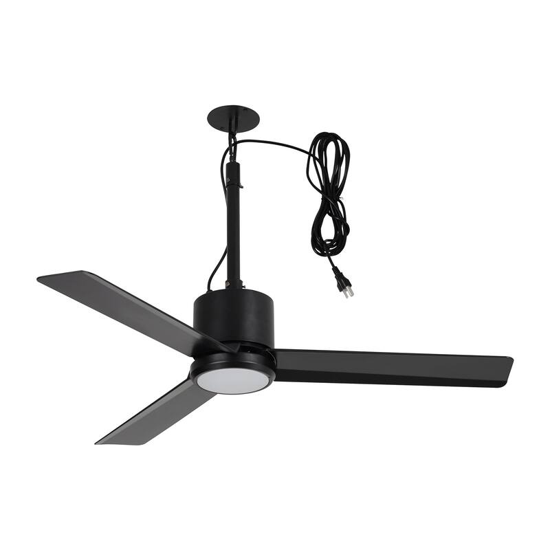 42" Indoor/Outdoor Black Plug-In Ceiling Fan with LED Light