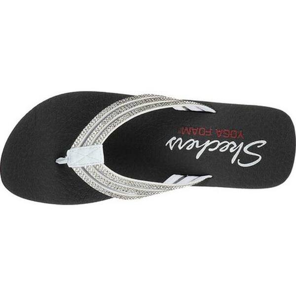 Shop Skechers Women S Vinyasa Sugar Pie Thong Sandal White