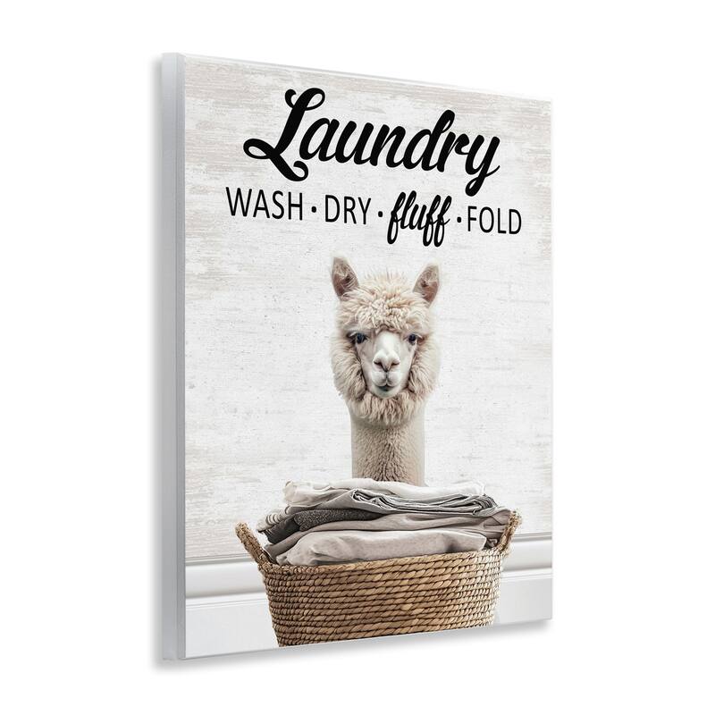Stupell Wash Dry Fluff Laundry Wall Plaque Art Design By Lettered and Lined