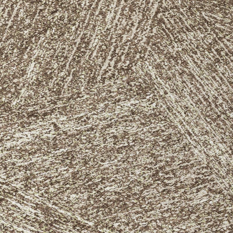 Machine Washable Indoor/ Outdoor Solid Geo Chantille Rug