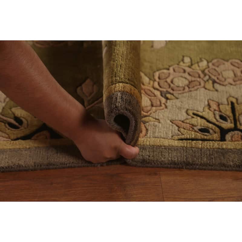 All-Over Floral Nepalese Oriental Area Rug Handmade Wool Carpet - 8'10"x 11'8"