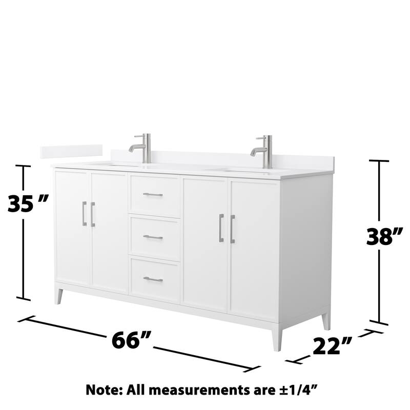Wyndham Collection WCH717166D-QTZ-UNSMXX Elan 66" Free Standing Double