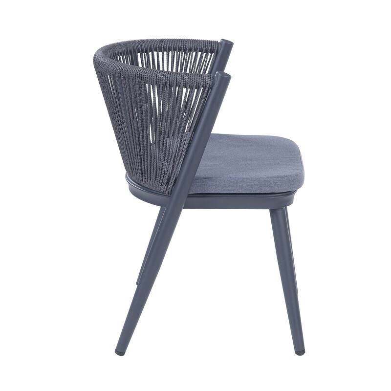 Small Space Mid-Century Modern 3-Piece Aluminum Outdoor Bistro Set by Furniture of America
