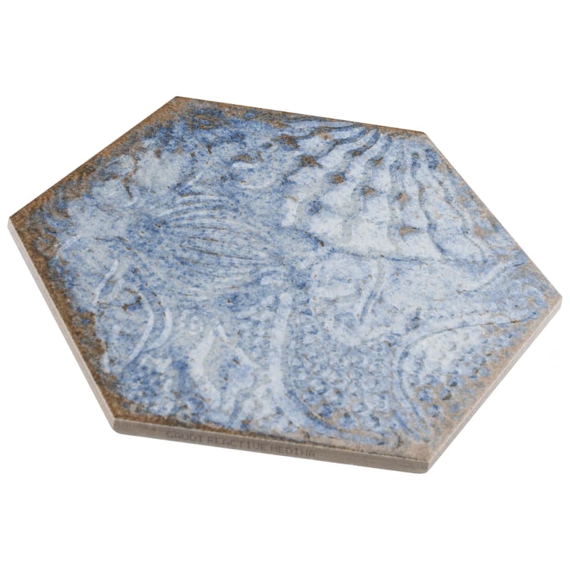 Merola Tile Gaudi React Hex Marina 8-5/8" x 9-7/8" Porcelain Floor and Wall Tile