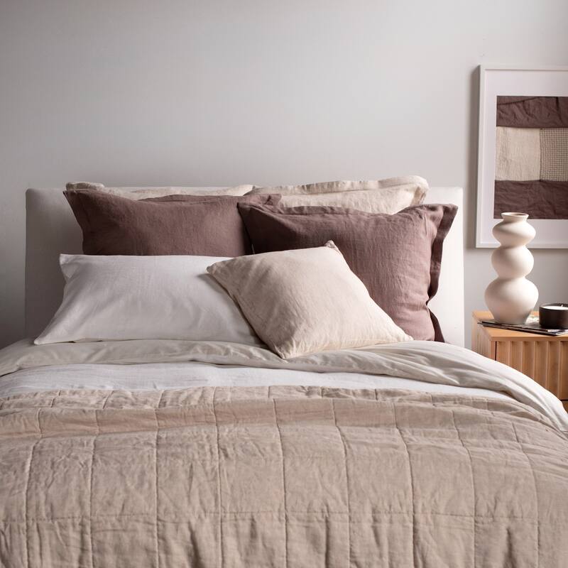 French Linen Box Stitch Quilt by BOKSER HOME