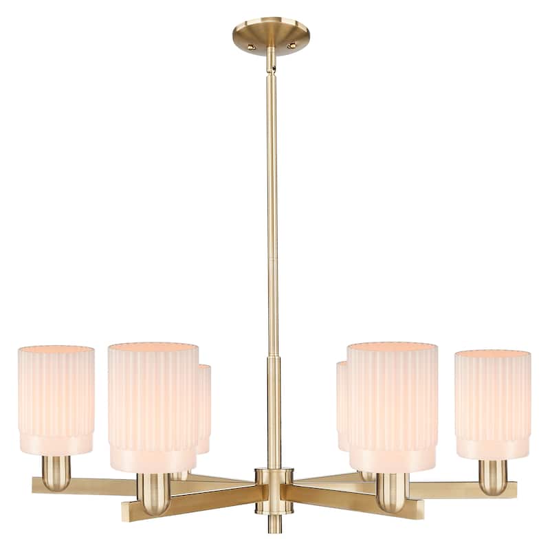 Innovations Lighting Endless Possibilities Arcadia - Hadley - 6 Light 34" Stem Hung Chandelier - Champagne Bronze
