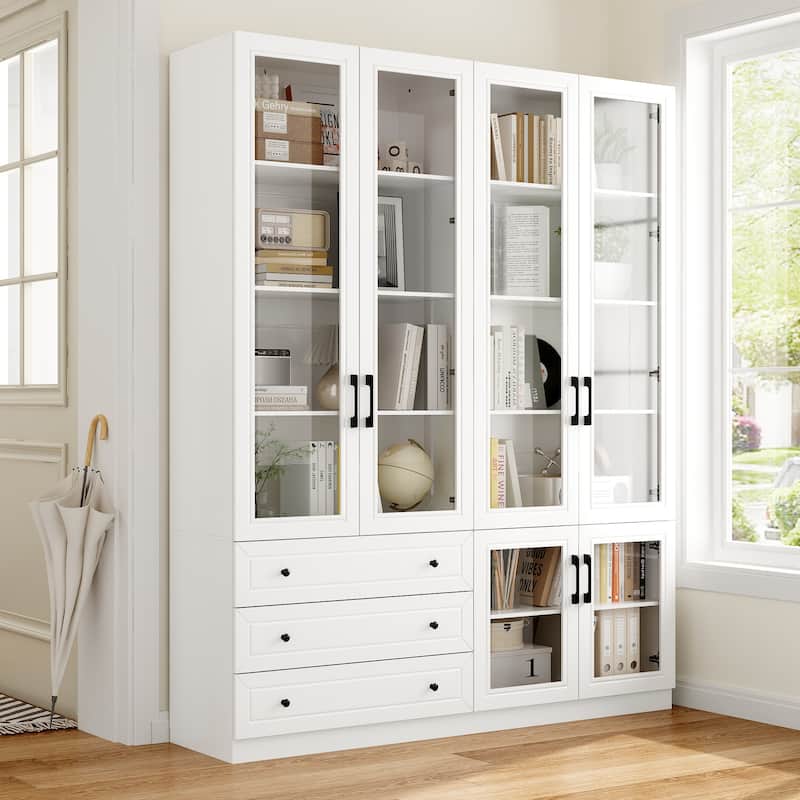 Organizer Eco-Friendly Accent Light Strip Bookshelves Display Cabinet - 63"x78.7“