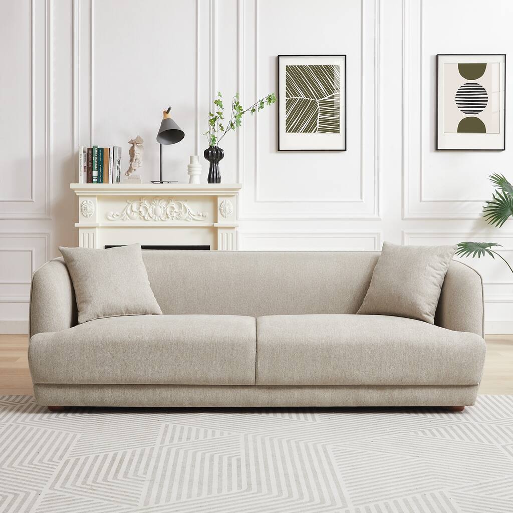 Venor Mid-Century Modern Luxury Linen Couch