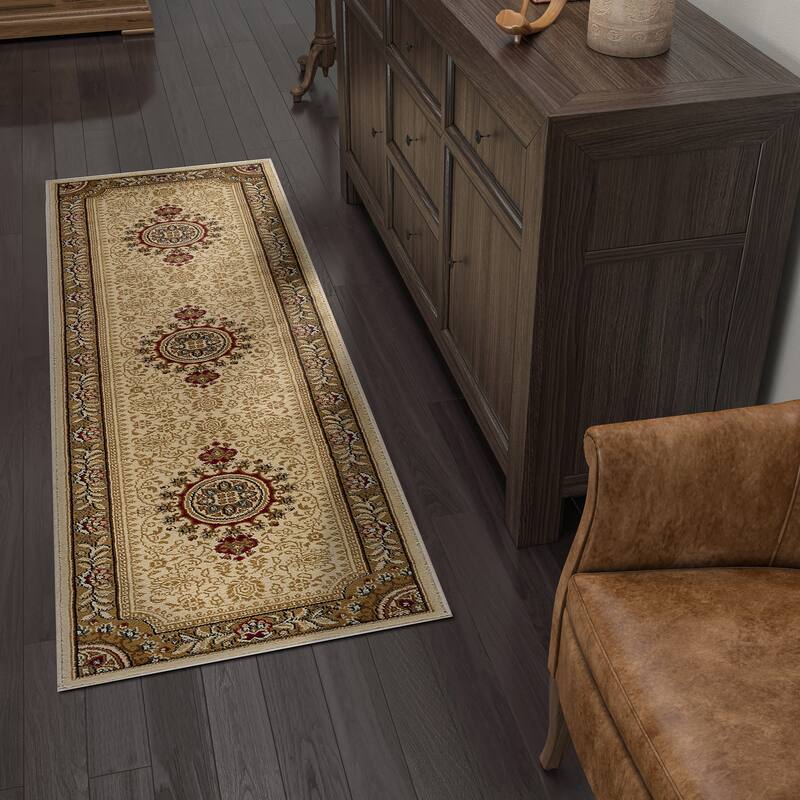 Soho Modern & Contemporary Medallion Indoor Area Rug - 2'3'' x 10' Runner - Ivory
