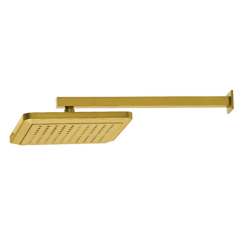Kingston Brass Claremont 9-5/8-Inch Square Shower Head with Shower Arm - Brushed Brass