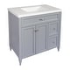 preview thumbnail 60 of 109, Vail 37" Bathroom Vanity with Cultured Marble Top Sink w/ Backsplash in White with White Basin Grey - White